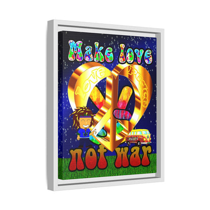 love peace - framed canvas art ('snoops' background)