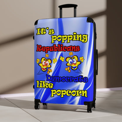 popping like popcorn - Suitcase (blue-white wave)