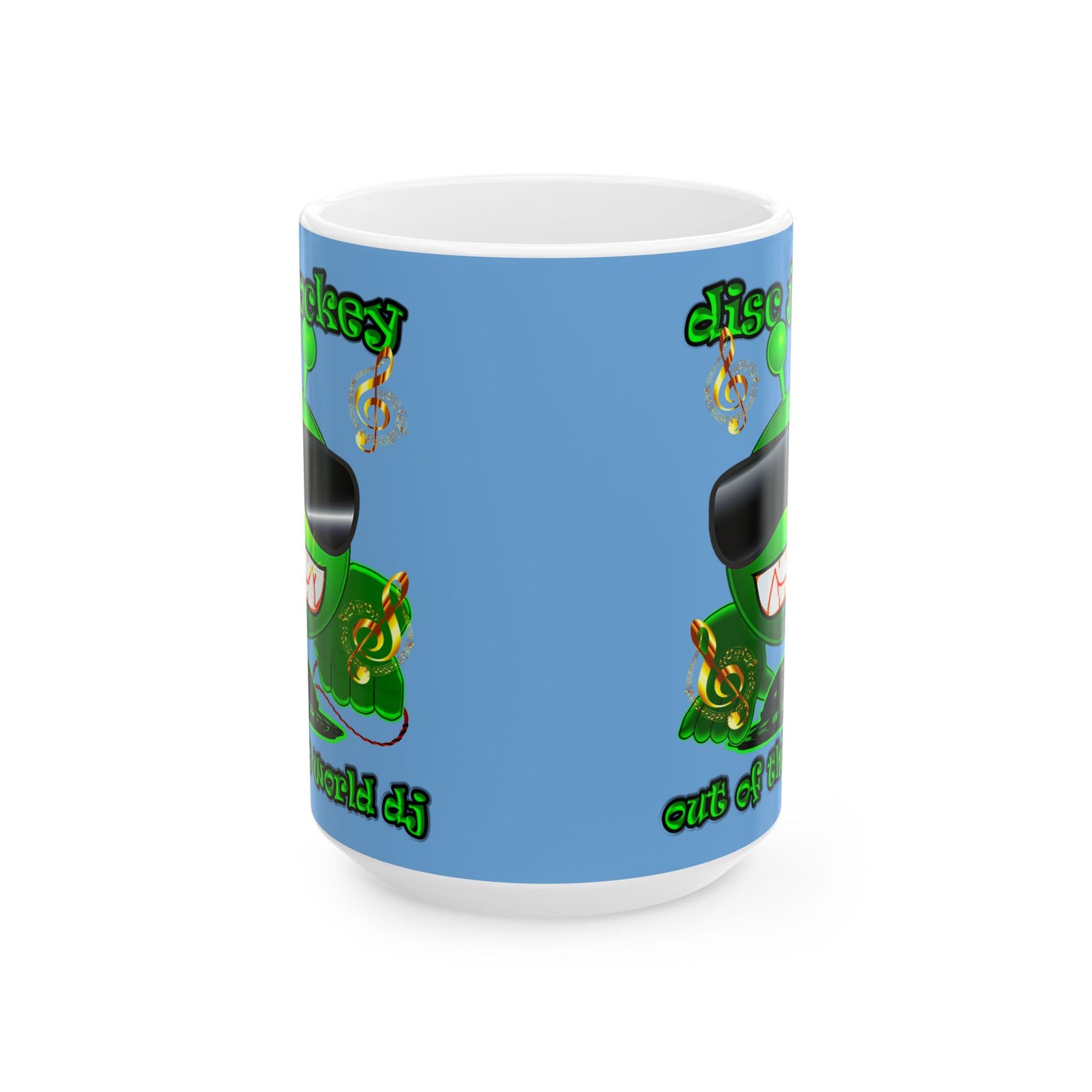 disc jockey - White Mug (light blue)