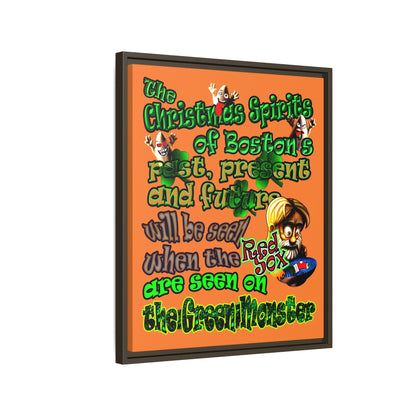 christmas spirits of boston - framed canvas art (crusta)