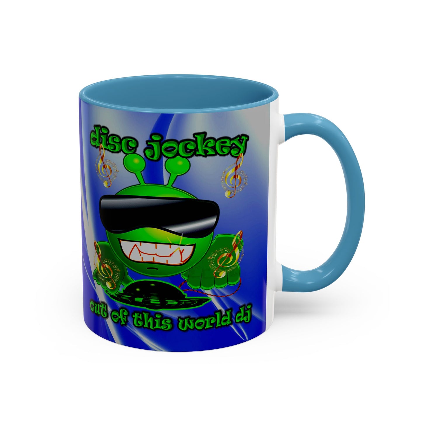 disc jockey - Accent Mug (blue-white wave)