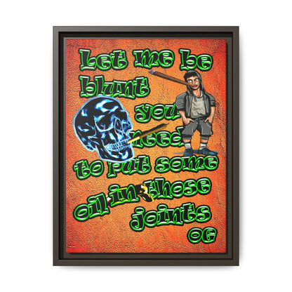 og - framed canvas art (burnt orange)