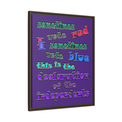 declaration of the independents - framed canvas art (purple)