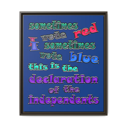 declaration of the independents - framed canvas art (dark blue)