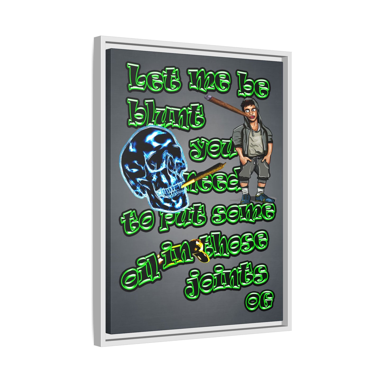 og - framed canvas art (grey-light grey)
