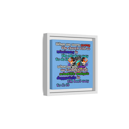 doggystyle - framed canvas art (light blue)