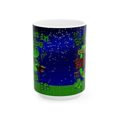 celtics logo - White Mug ('snoops' background)