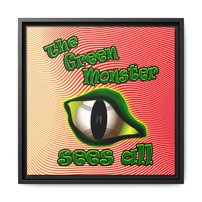 green monster - framed canvas art (yellow-orange wave)