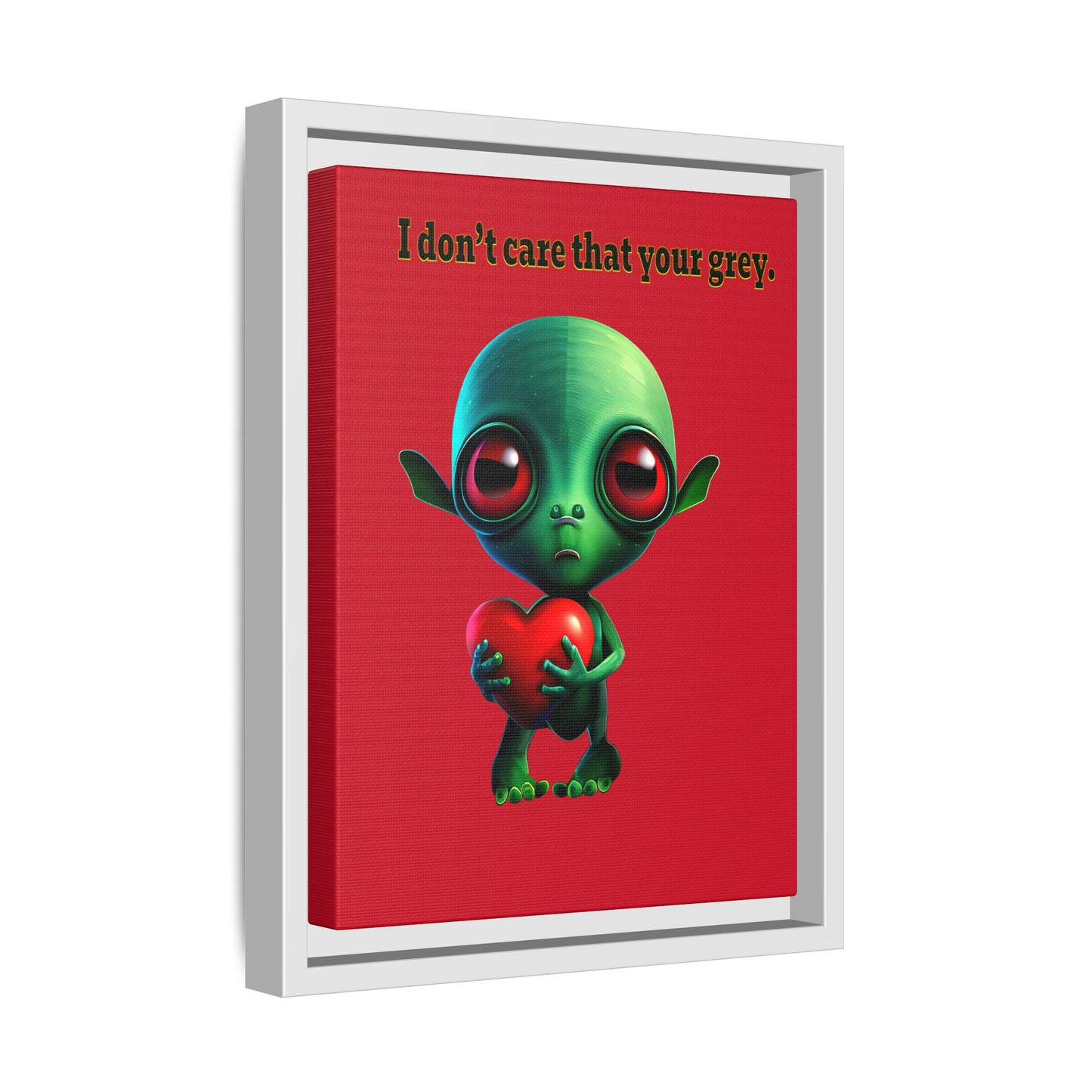 I don't care that your grey - framed canvas art (dark red)