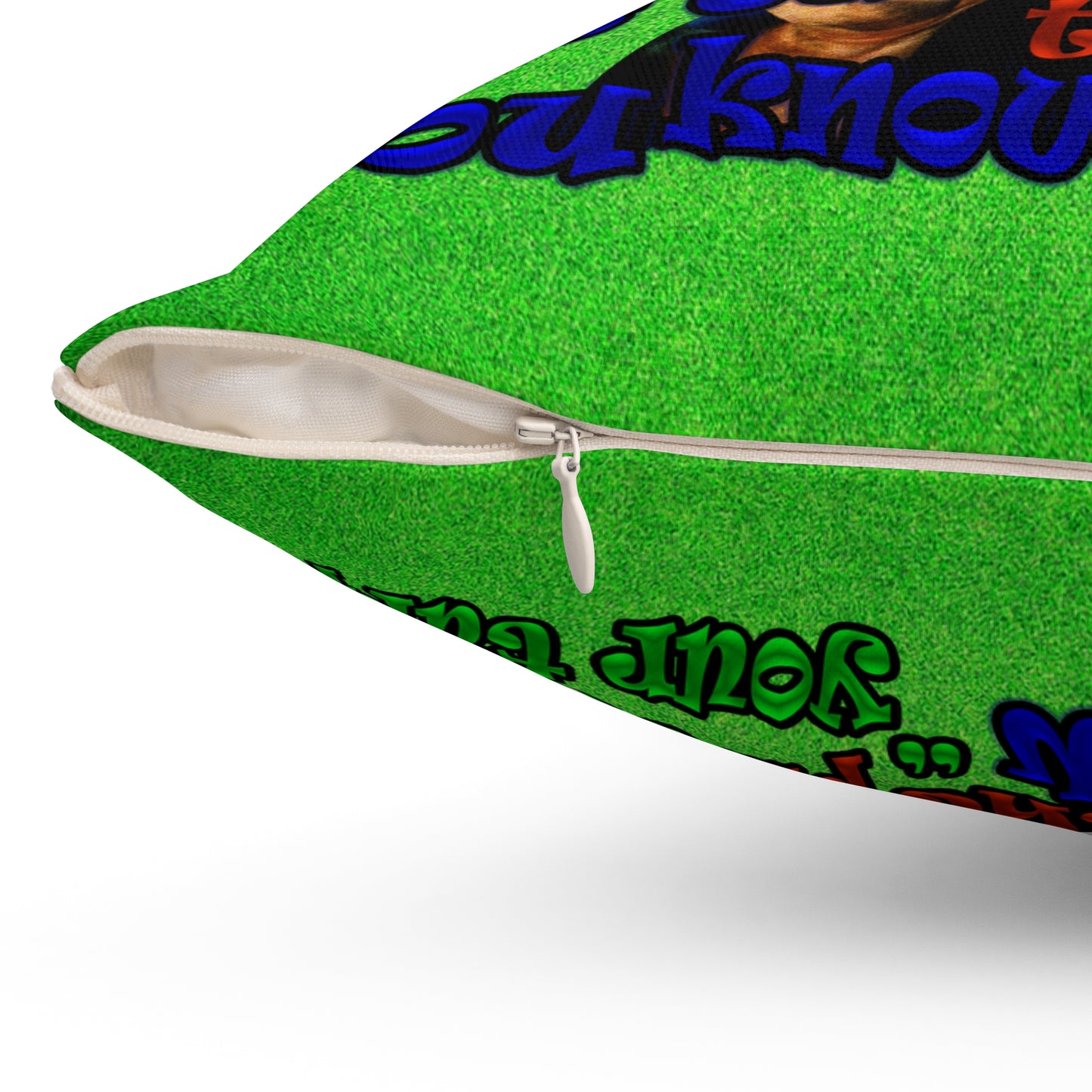 high noon - Spun Polyester Square Pillow - (green turf)