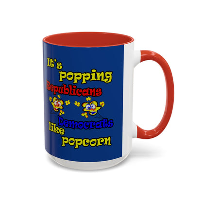 popping like popcorn - Accent Mug (dark blue)