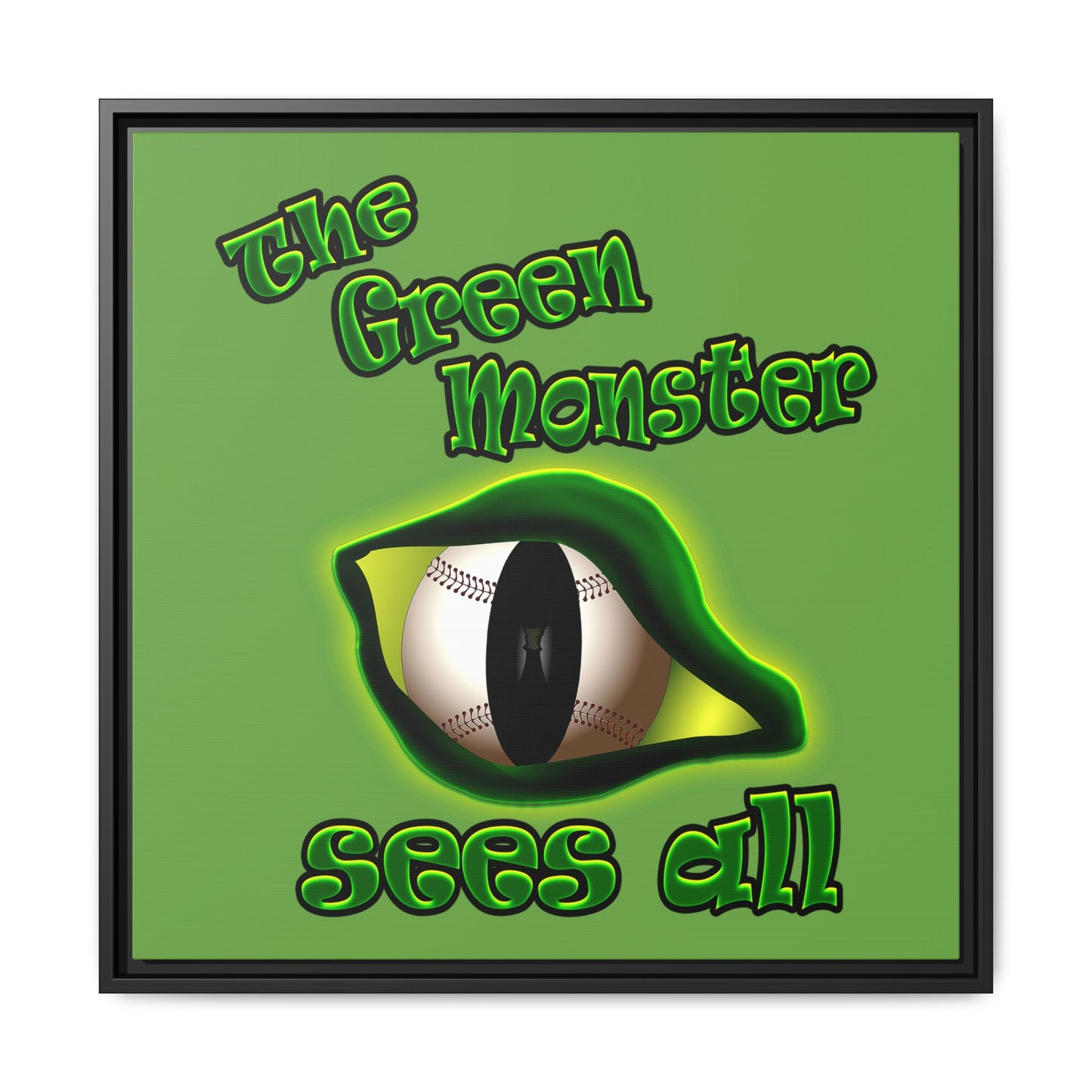 green monster - framed canvas art (green)