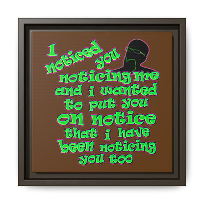 noticed you noticing - framed canvas art (brown)