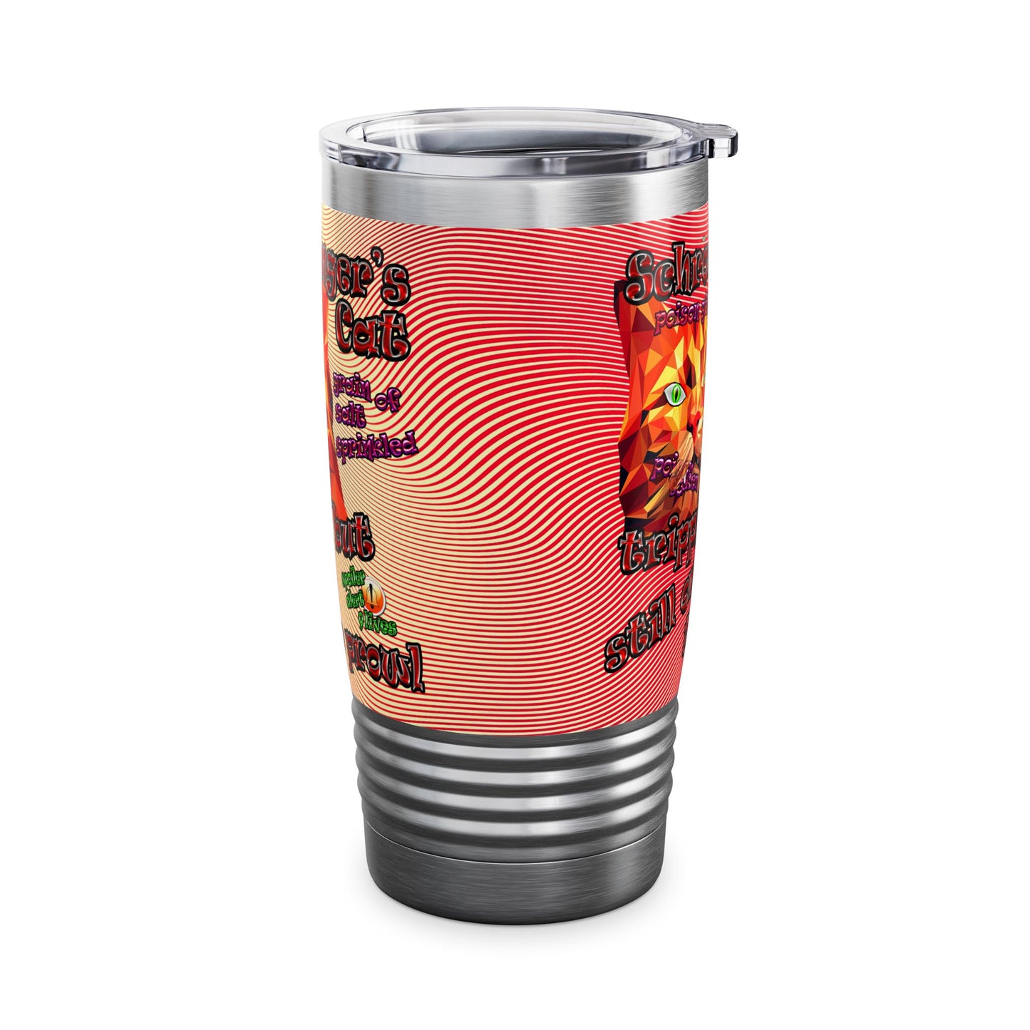 schrodinger's cat - Ringneck Tumbler, 20oz (yellow-orange wave)