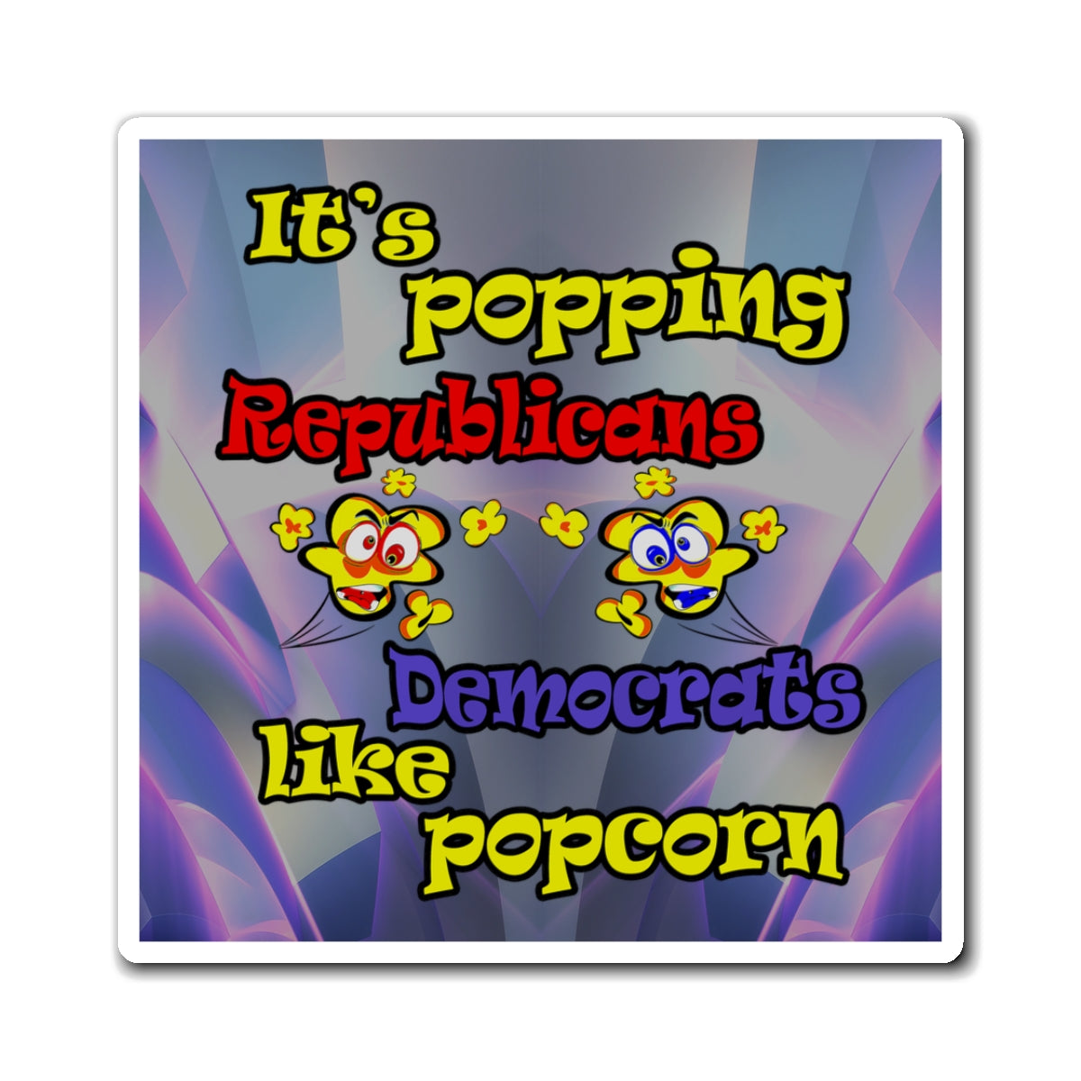 popping like popcorn - Magnets - (grey-pink wave)