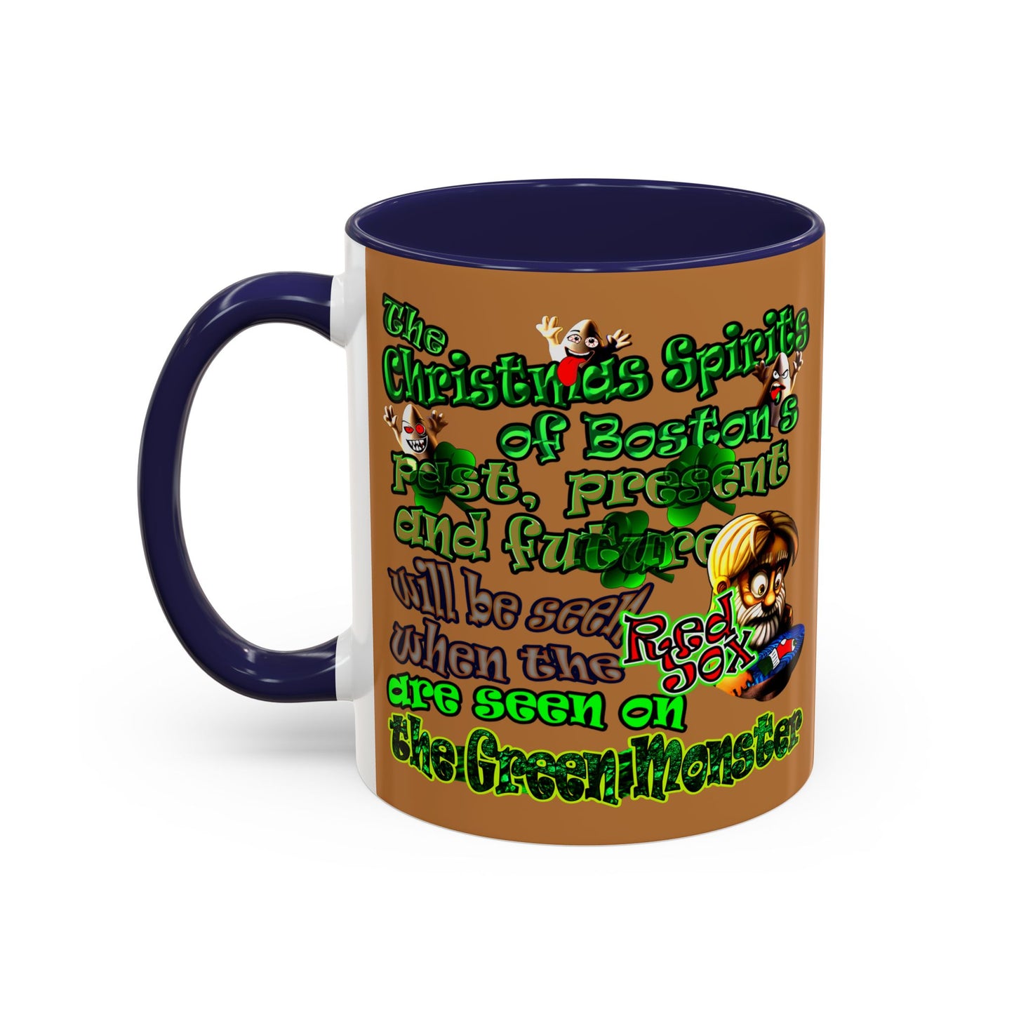christmas spirits of boston - Accent Mug (light brown)