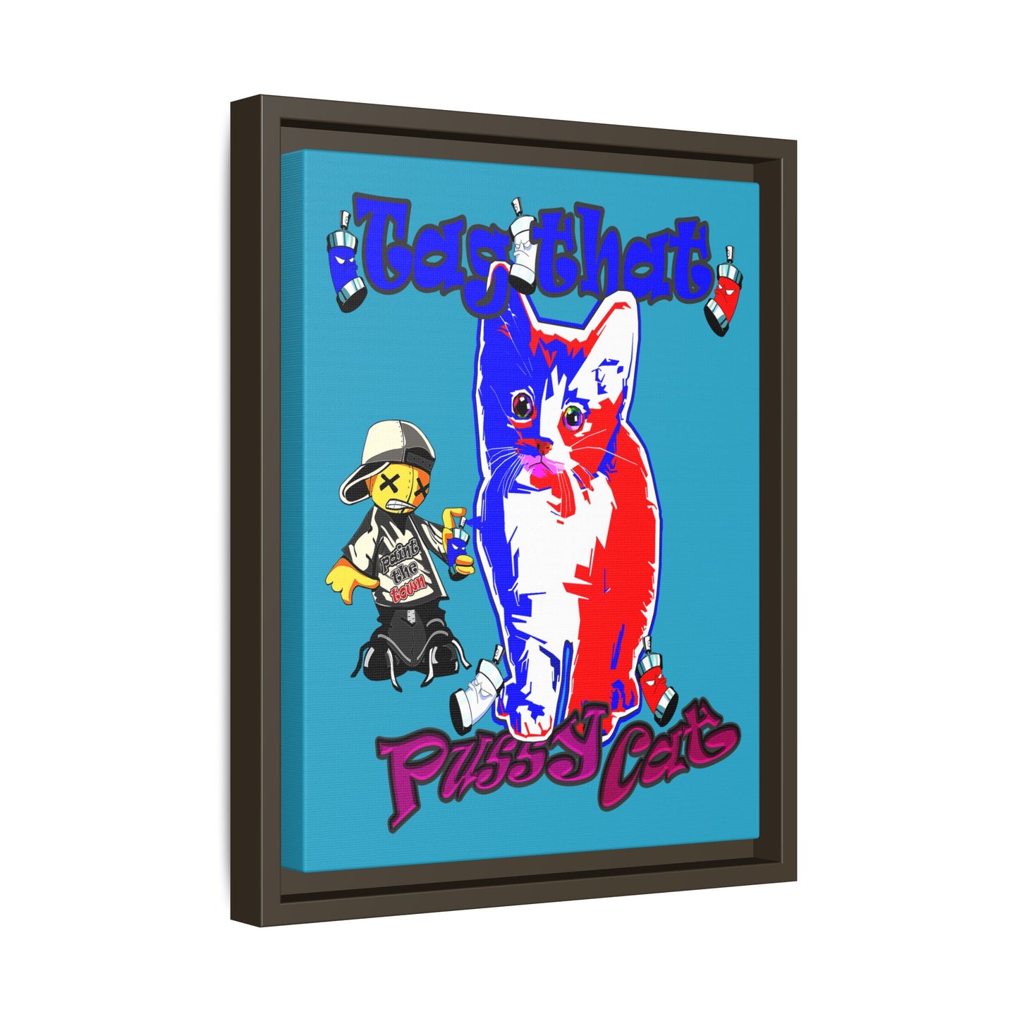 tag that - framed canvas art (turquoise)