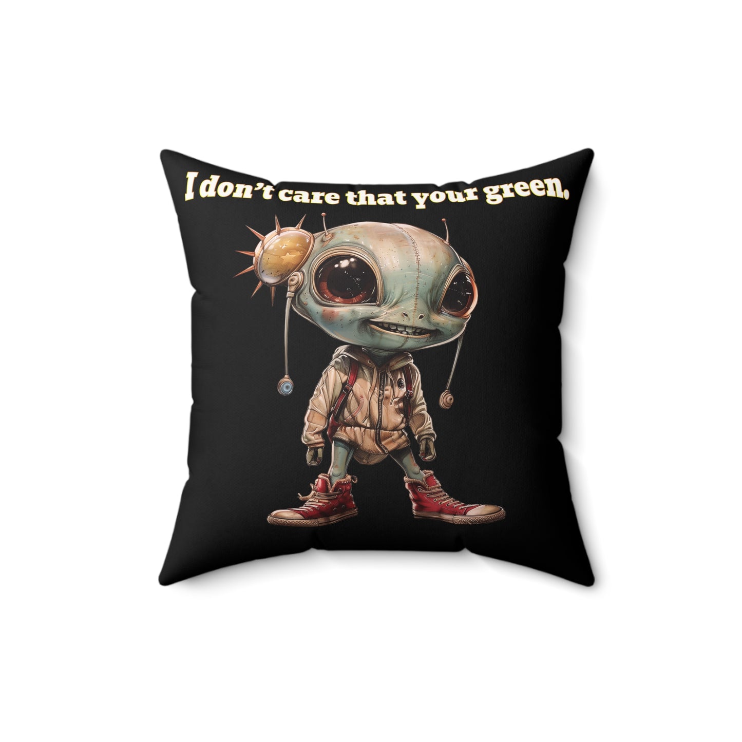I don't care that your grey - Faux Suede Square Pillow - (black)
