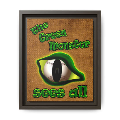 green monster - framed canvas art (brown papyrus)