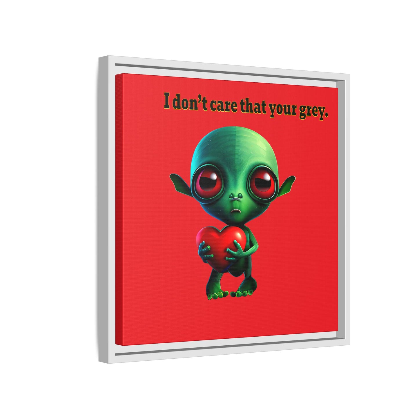 I don't care that your grey - framed canvas art (red)