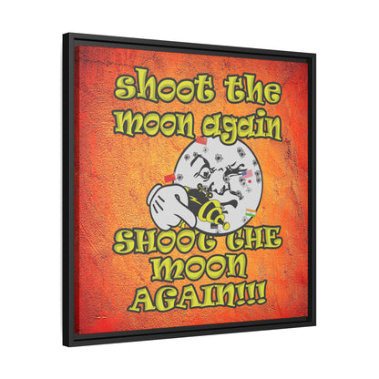 shoot the moon again - framed canvas art (burnt orange)