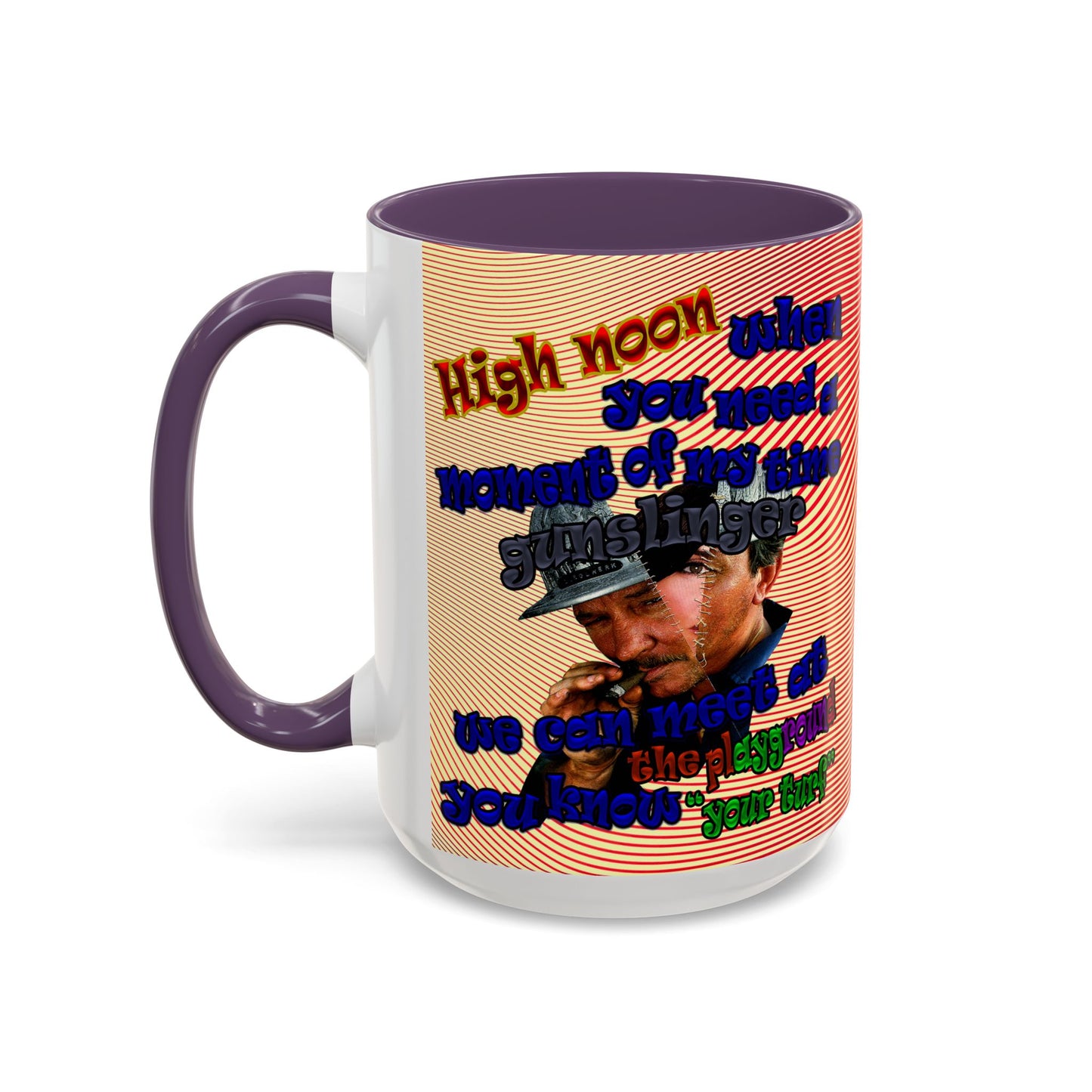 high noon - Accent Mug (yellow-orange wave)