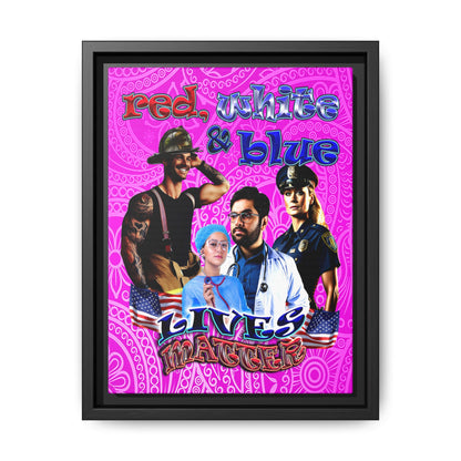 rw&b lives matter - framed canvas art (pink swirl)