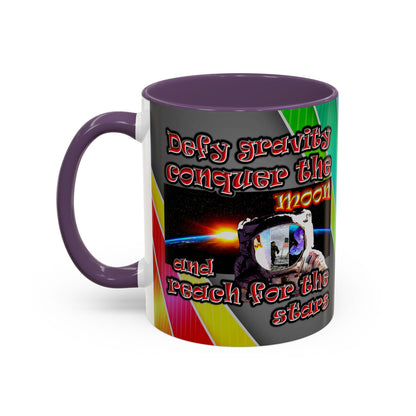defy conquer reach - Accent Mug (rainbow split)