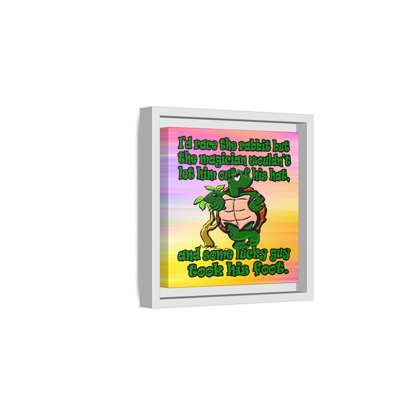 turtle race - framed canvas art (color blur)