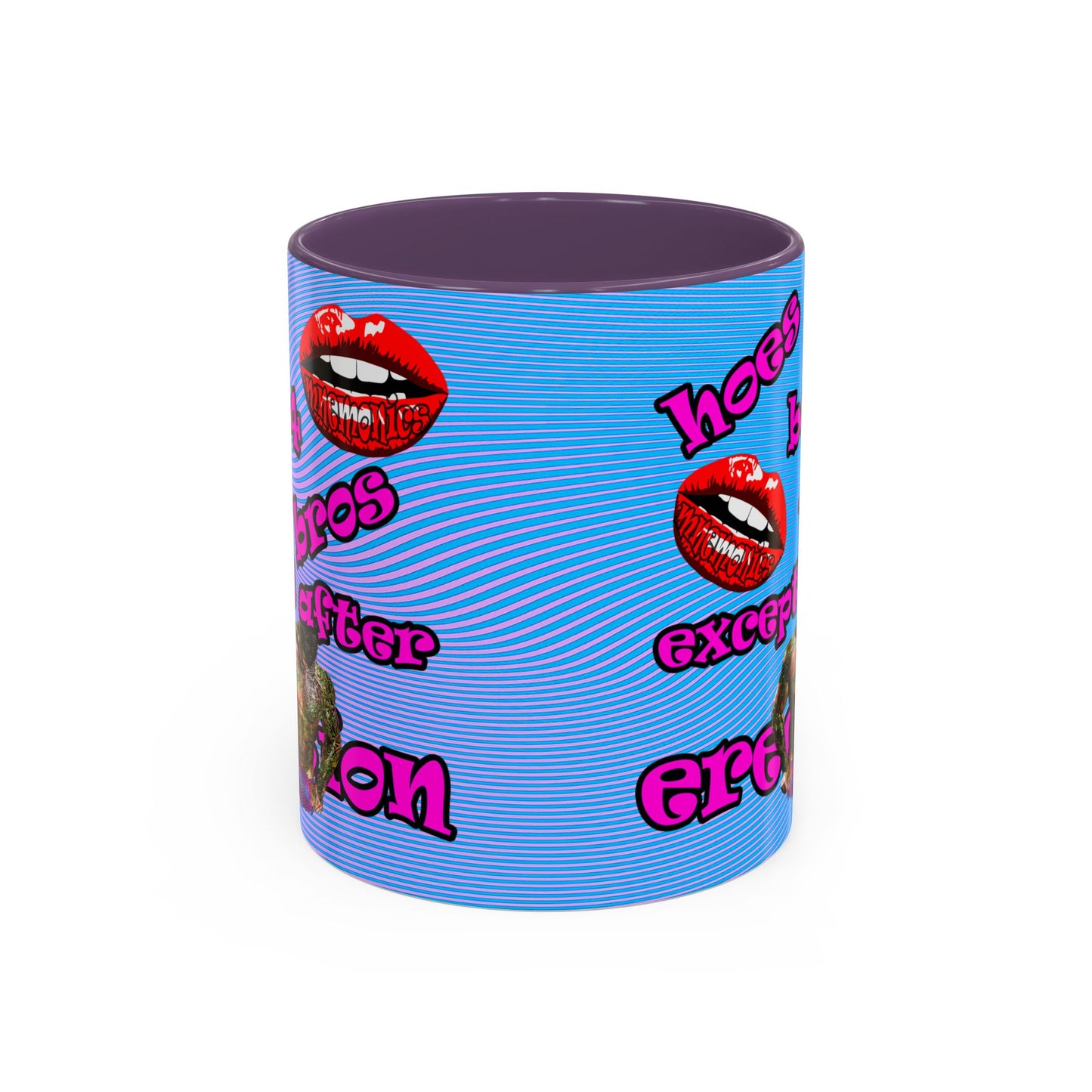 hoes b4 bros - Accent Mug (light blue-purple wave)