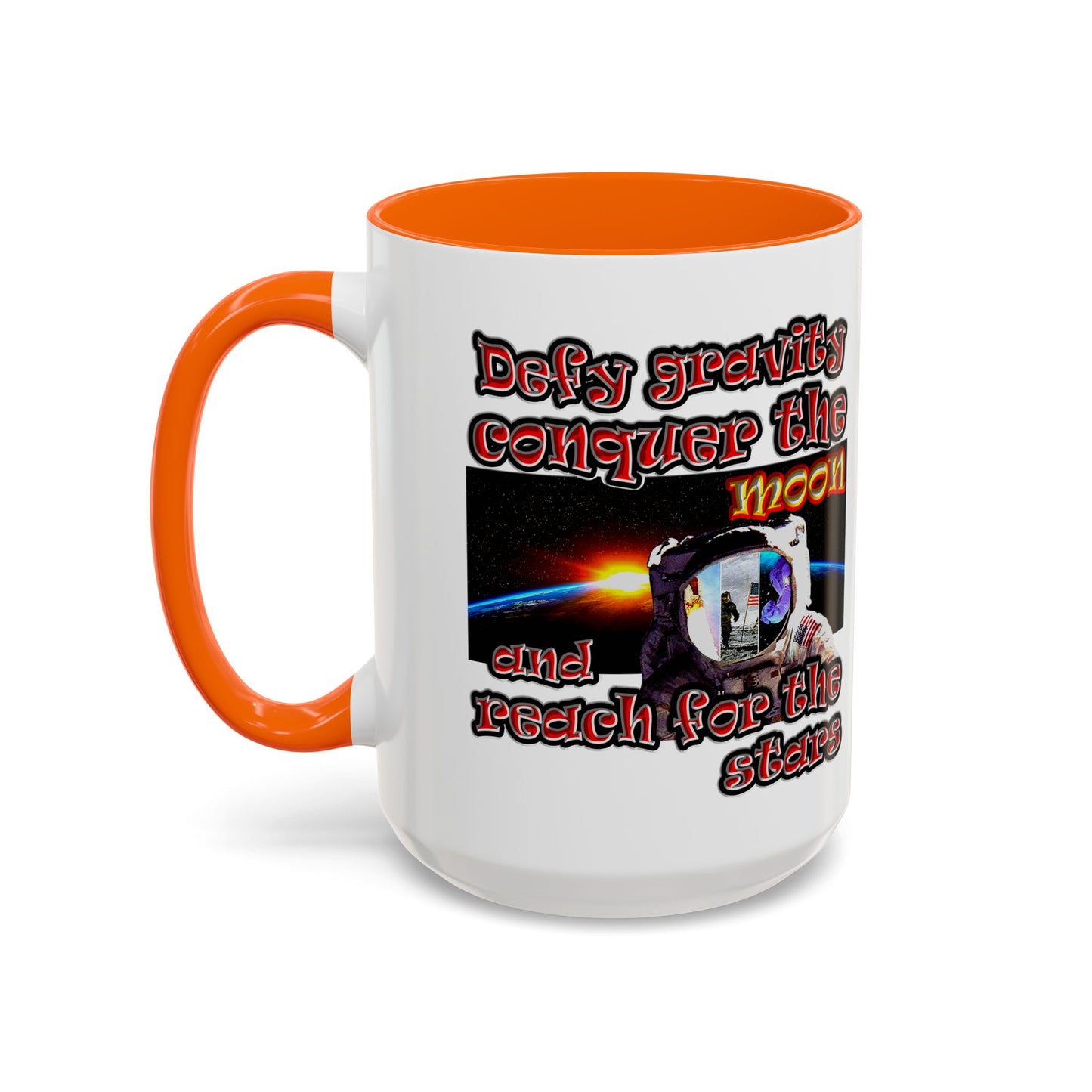 defy conquer reach - Accent Mug (white)
