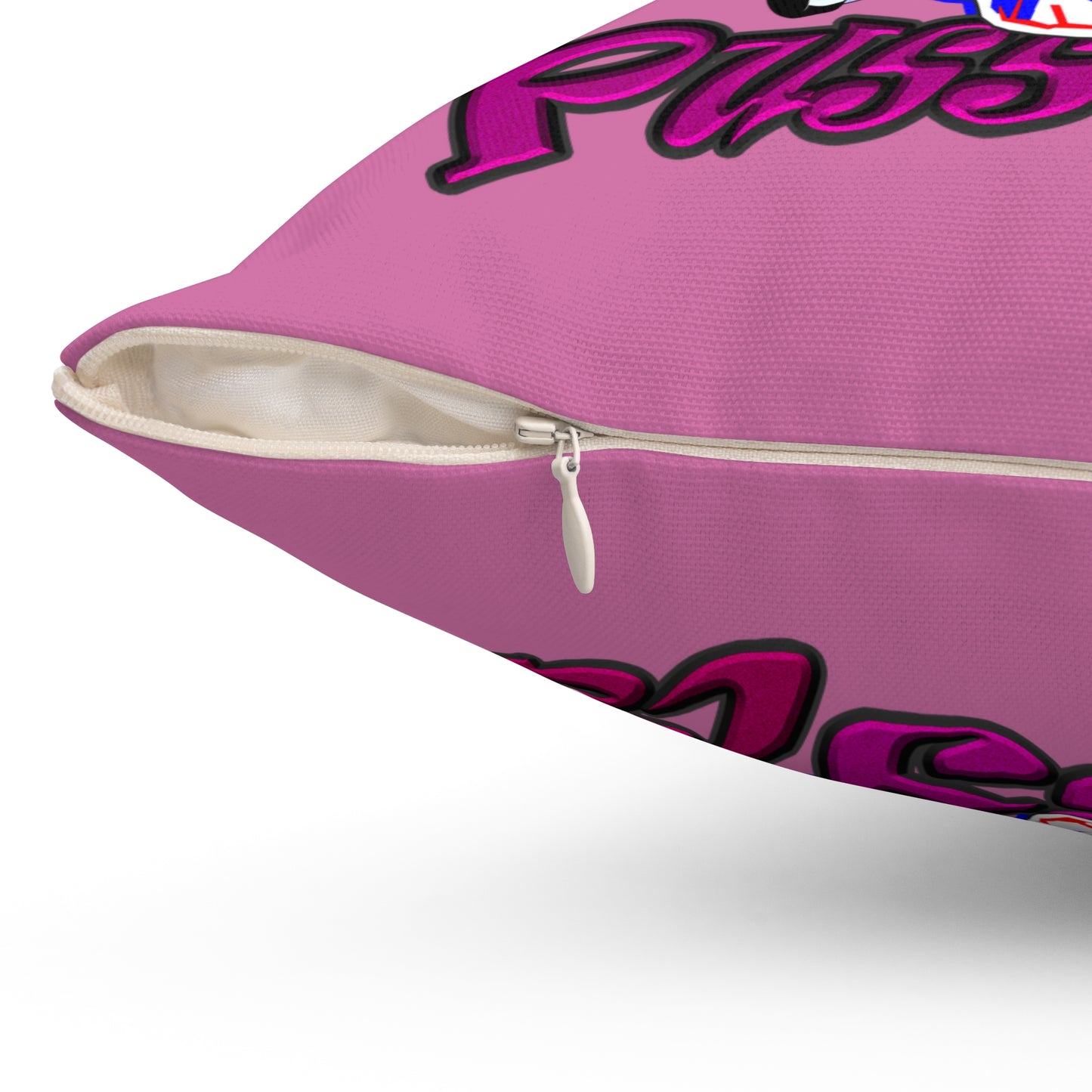 tag that - Spun Polyester Square Pillow - (light pink)