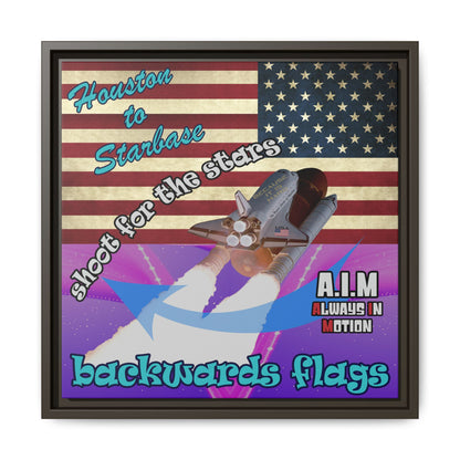 shoot for the stars - framed canvas art (purple-pink wave)