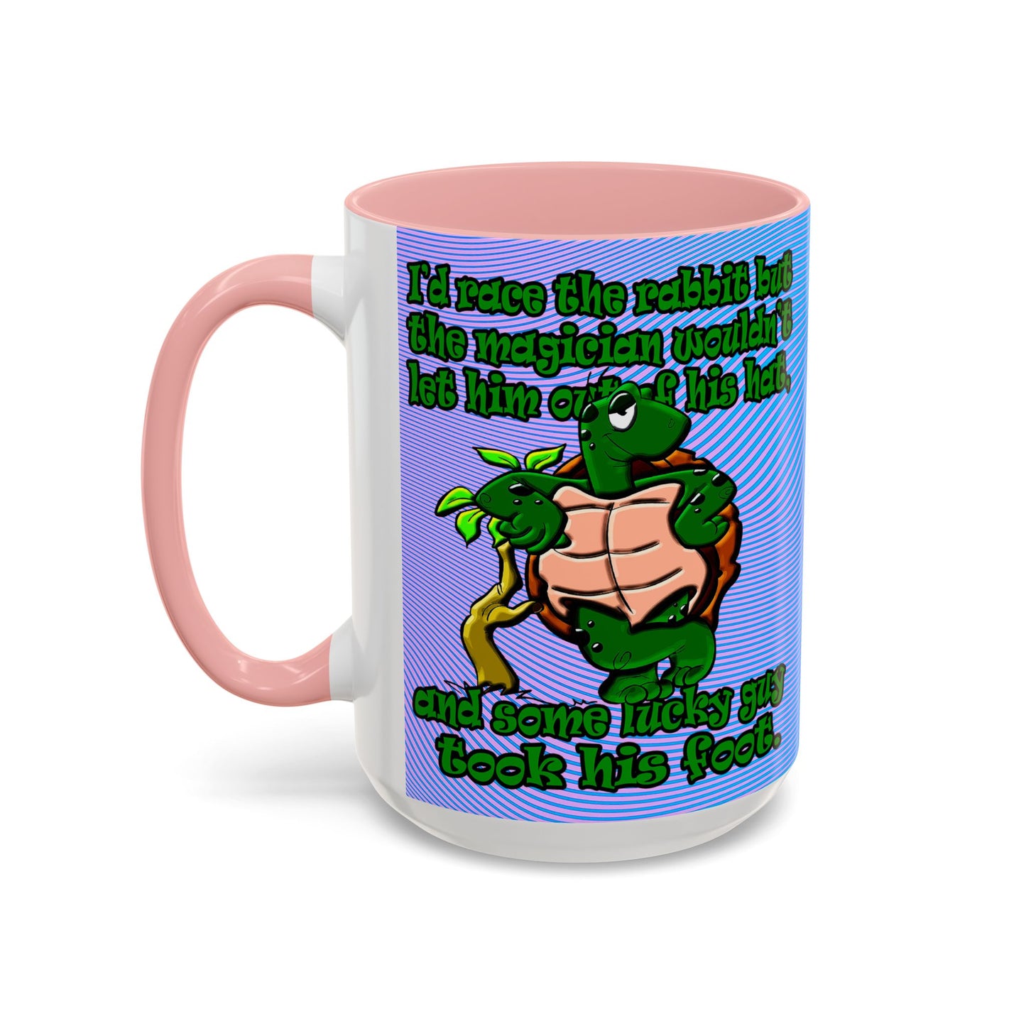 turtle race - Accent Mug (light blue-purple wave)