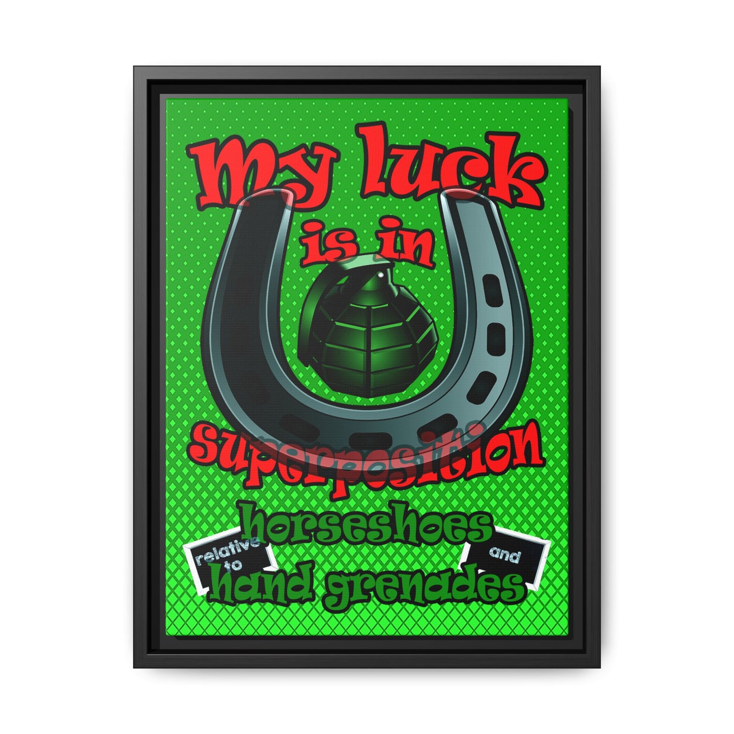 my luck - framed canvas art (logo green)