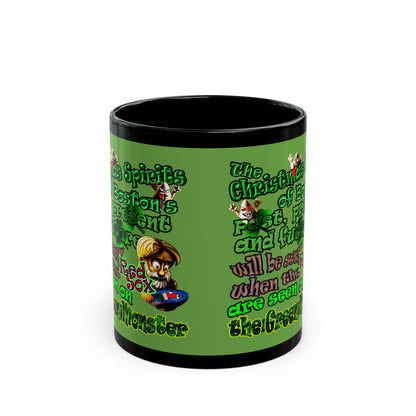 christmas spirits of boston - Black Mug (green)