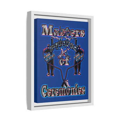 em cee squared - framed canvas art (dark blue)