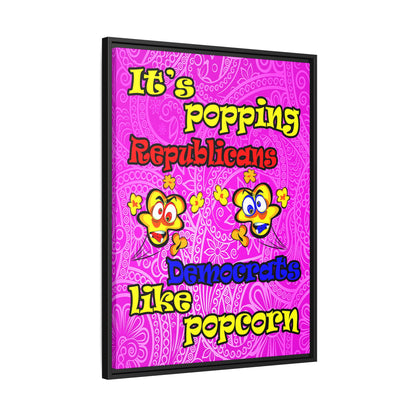 popping like popcorn - framed canvas art (pink swirl)