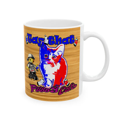 tag that - White Mug (butterscotch wood finish)