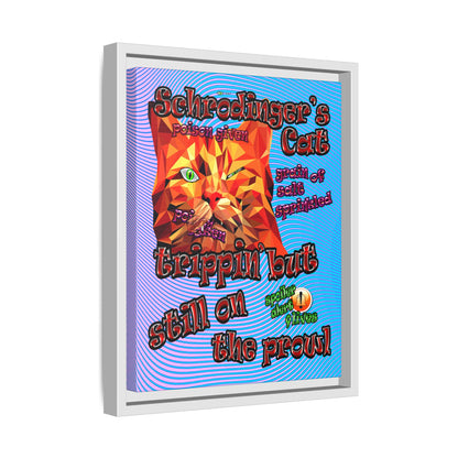 schrodinger's cat - framed canvas art (light blue-purple wave)