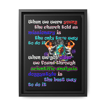 doggystyle - framed canvas art (black)