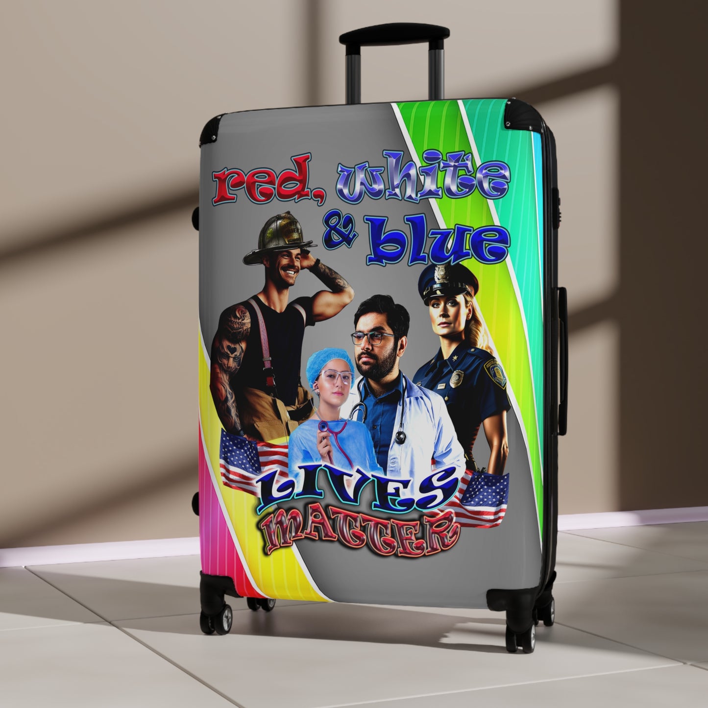 rw&b lives matter - Suitcase (rainbow split)