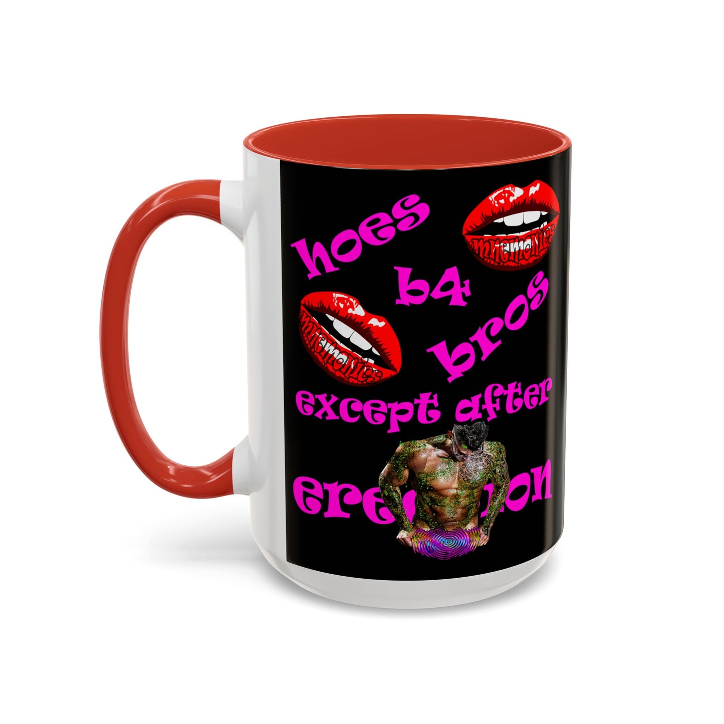 hoes b4 bros - Accent Mug (black)