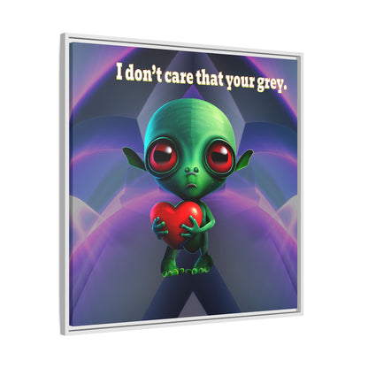 I don't care that your grey - framed canvas art (grey-pink wave)