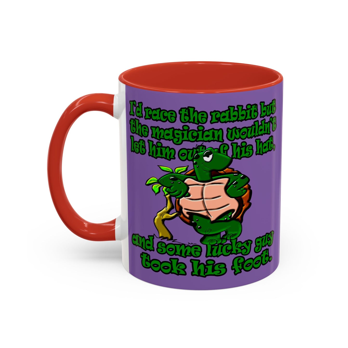 turtle race - Accent Mug (light purple)