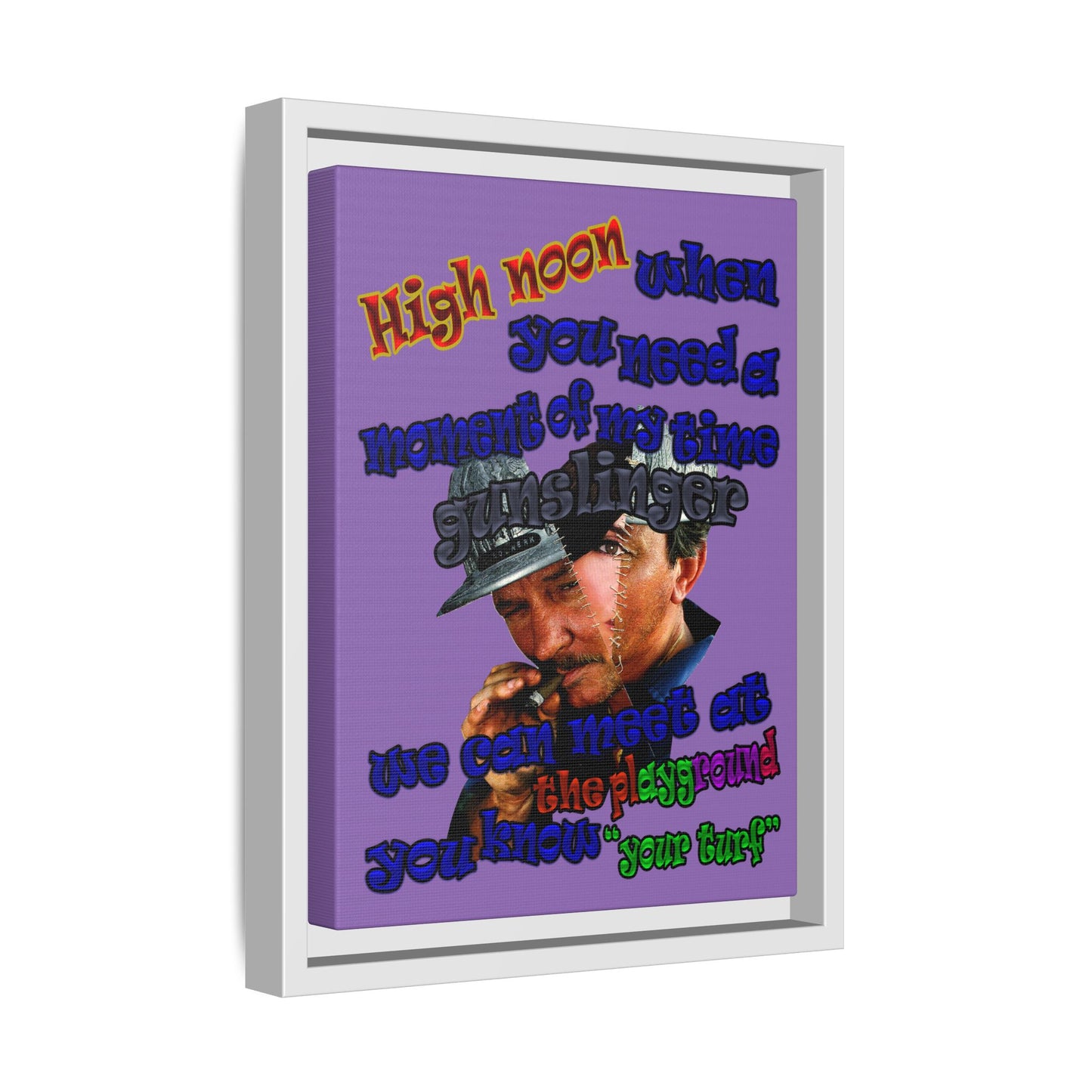 high noon - framed canvas art (light purple)