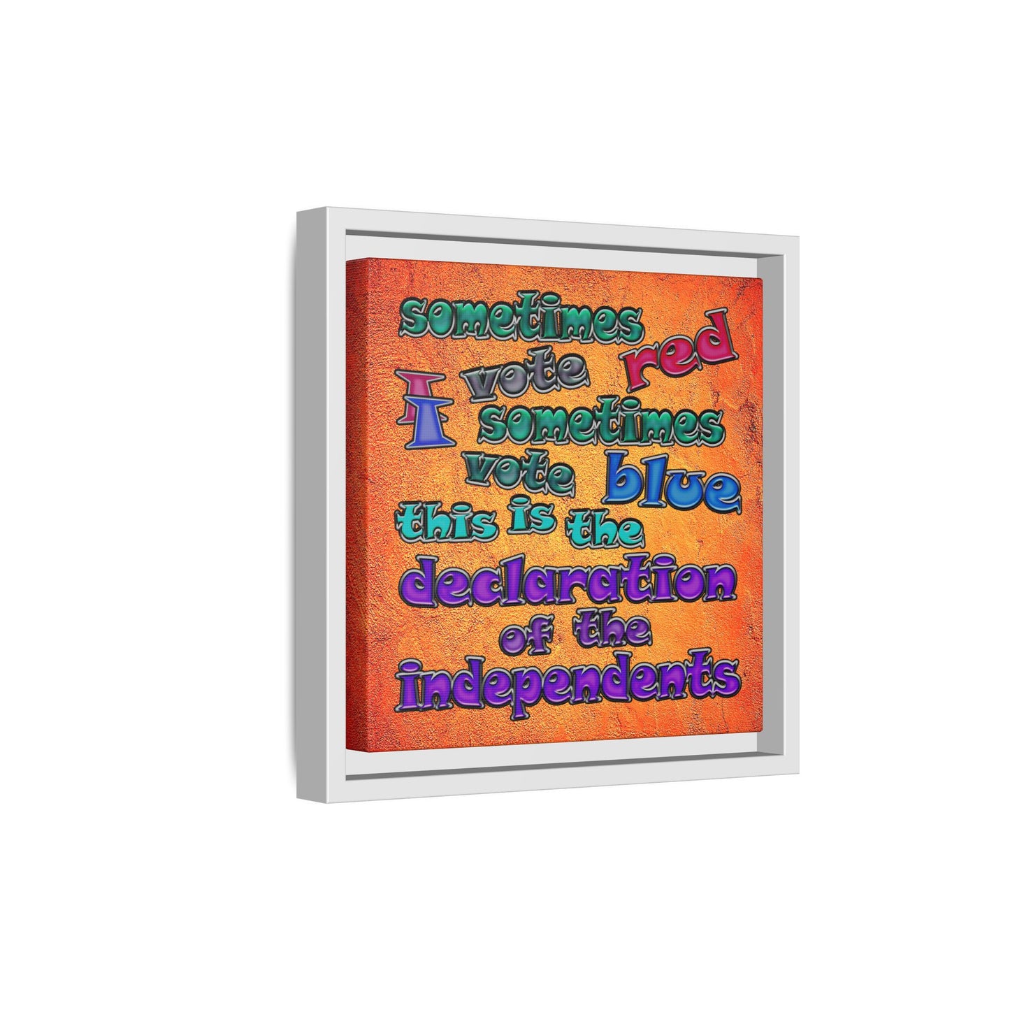 declaration of the independents - framed canvas art (burnt orange)