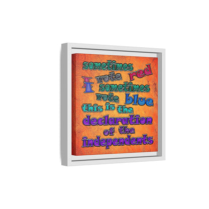 declaration of the independents - framed canvas art (burnt orange)
