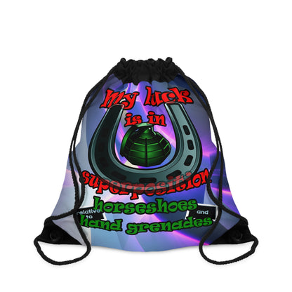 my luck - Drawstring Bag (grey-pink wave)