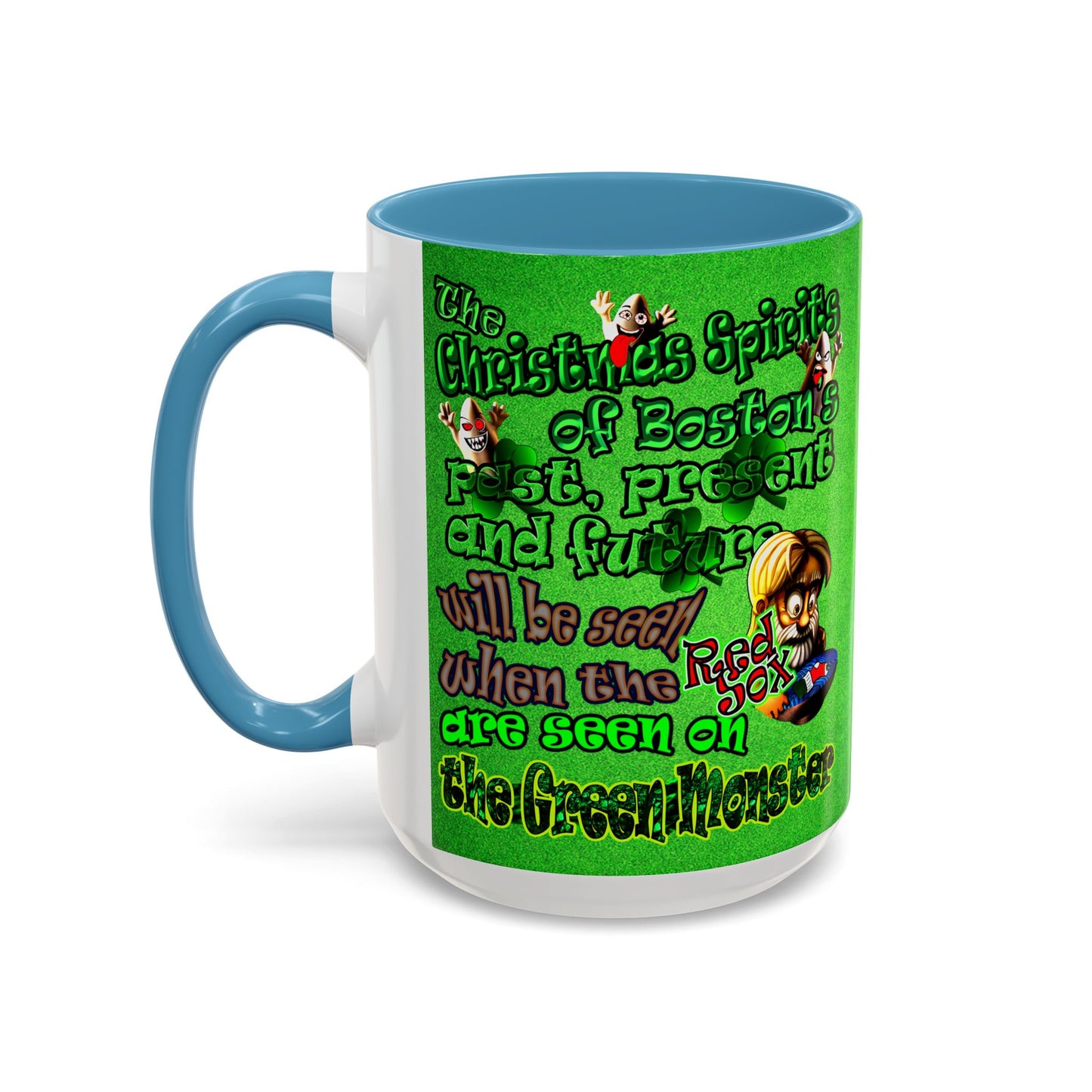 christmas spirits of boston - Accent Mug (green turf)